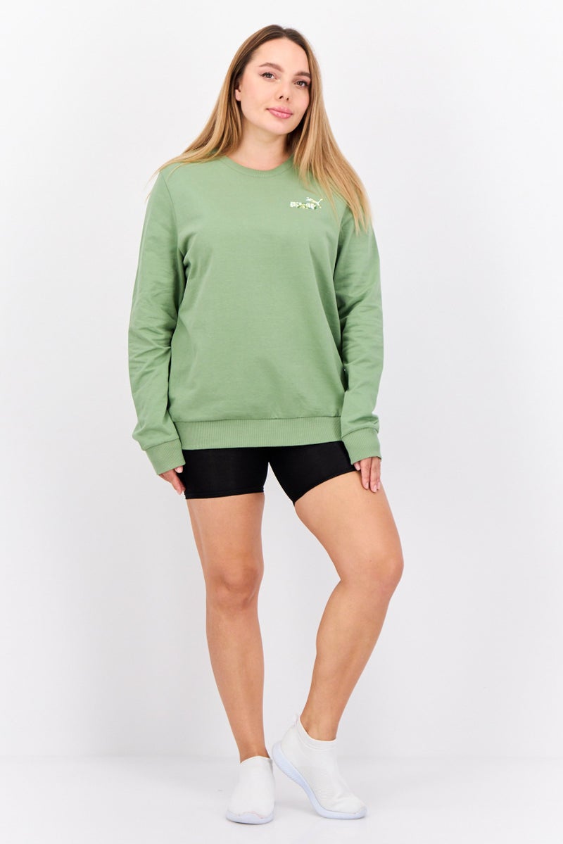 PUMA سويت شيرت خارجي عادي للنساء، زيتون فاتح - Image 4